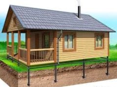 Баня на винтовых сваях: процесс установки