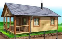 Баня на винтовых сваях: процесс установки