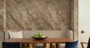 Декоративная штукатурка травертин в интерьере