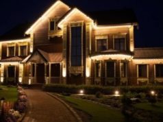 Наружная подсветка фасада загородного дома