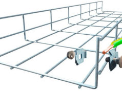 Прокладка кабеля при помощи проволочных лотков