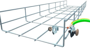 Прокладка кабеля при помощи проволочных лотков