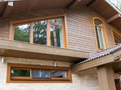 Деревянные евроокна из лиственницы со стеклопакетом