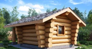 Сруб бани из бревна