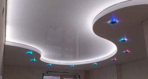 Двухуровневые натяжные потолки с подсветкой