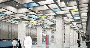 На станции «Университет Дружбы Народов» начался монтаж мозаичного панно